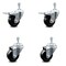 Service Caster 3 Inch Hard Rubber Swivel 3/8 Inch Threaded Stem Caster Total Lock Brakes, 2PK SCC-TSTTL20S314-HRS-381615-2-S-2 - alternate 1